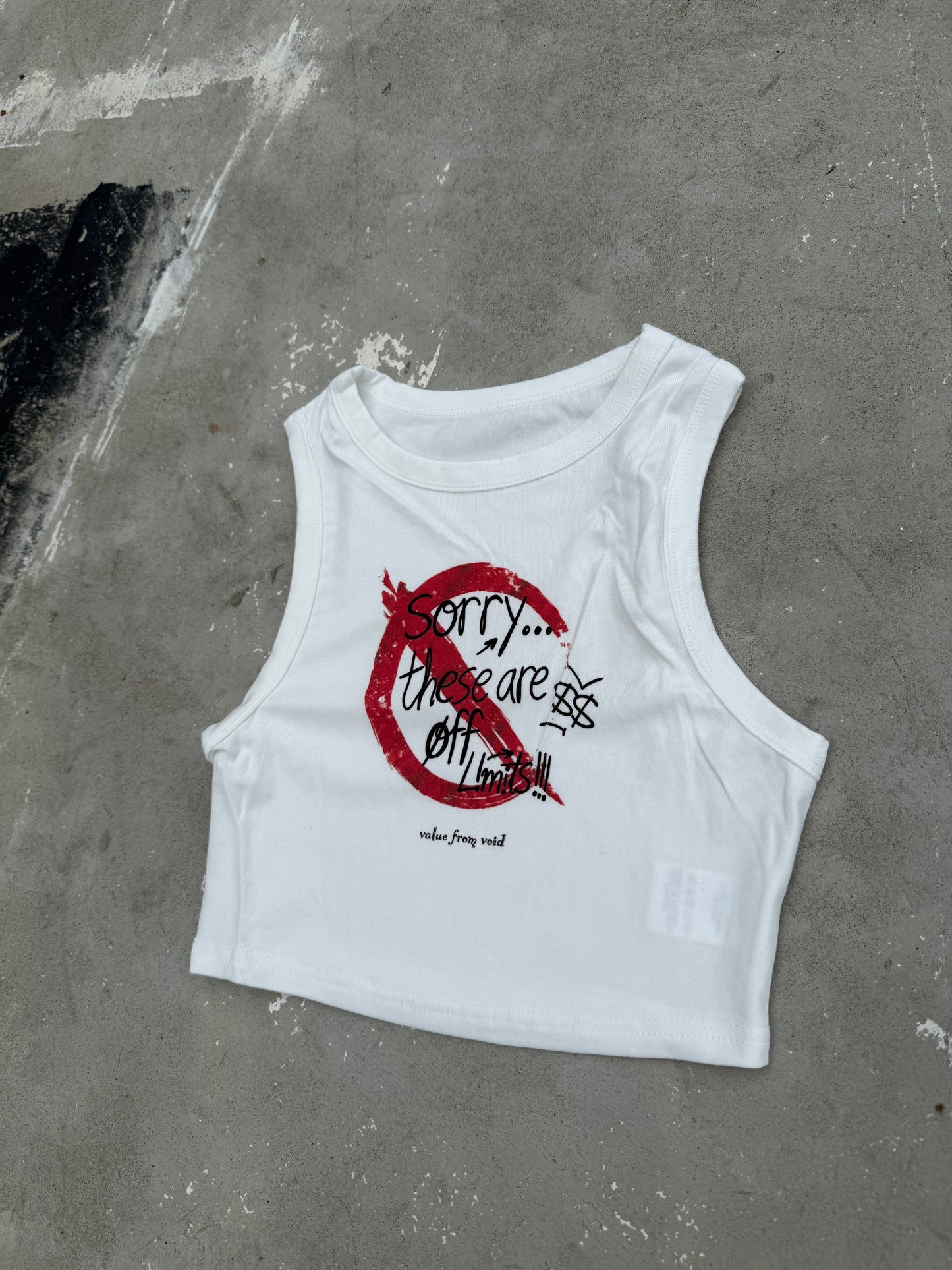 “ Sorry These Are Off Limits ” Crop-Top (White)