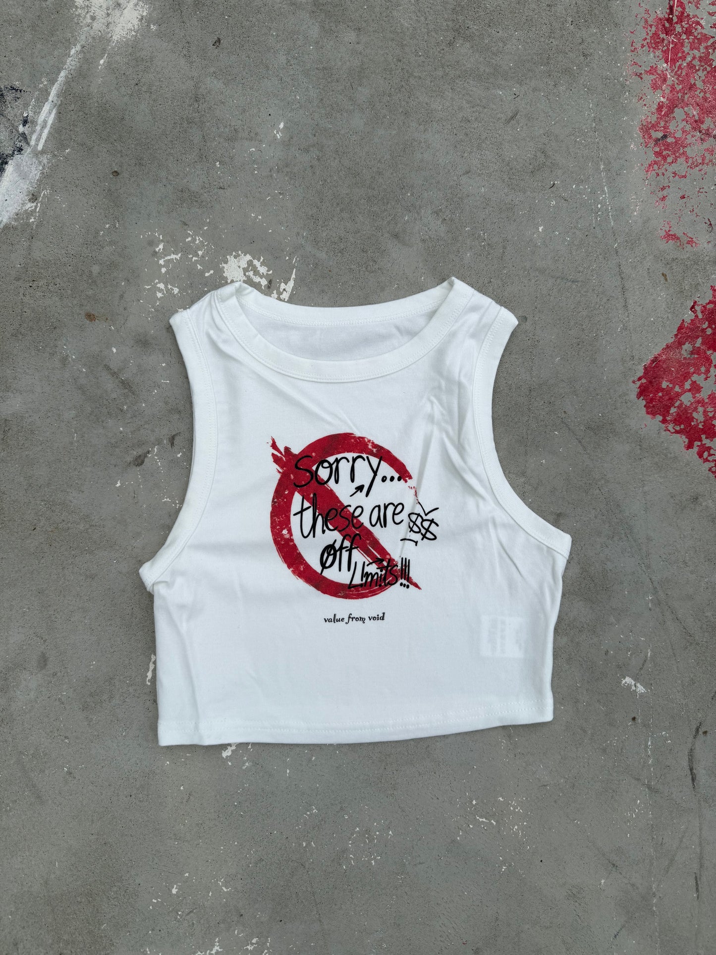 “ Sorry These Are Off Limits ” Crop-Top (White)