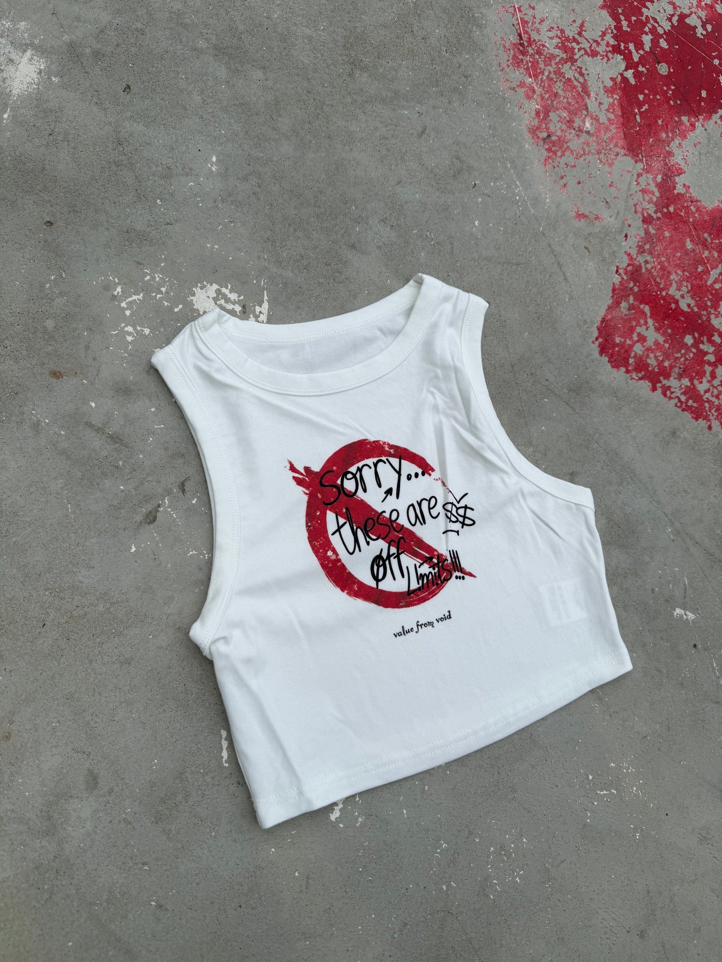 “ Sorry These Are Off Limits ” Crop-Top (White)